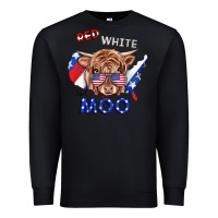 Black Red White And Moo Cow Premium Sweatshirt - RanaPortraitStore