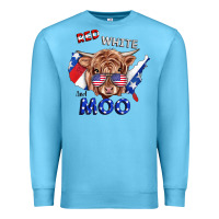 Ocean Blue Red White And Moo Cow Premium Sweatshirt - RanaPortraitStore