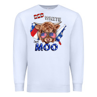White Red White And Moo Cow Premium Sweatshirt - RanaPortraitStore