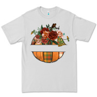 Dove Grey customize floral pumpkin Premium Tee - BundleAndBundleShop