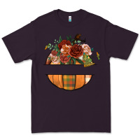 Plum customize floral pumpkin Premium Tee - BundleAndBundleShop