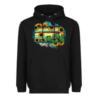 Black Kansas map sunflower catus serape Heavyweight Hoodie - RanaPortraitStore