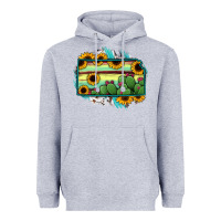 Heather Grey Kansas map sunflower catus serape Heavyweight Hoodie - RanaPortraitStore