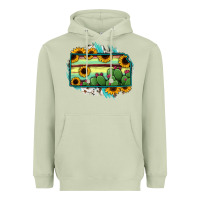 Matcha Kansas map sunflower catus serape Heavyweight Hoodie - RanaPortraitStore