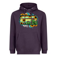 Plum Kansas map sunflower catus serape Heavyweight Hoodie - RanaPortraitStore