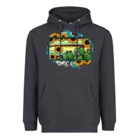 Smoke Kansas map sunflower catus serape Heavyweight Hoodie - RanaPortraitStore