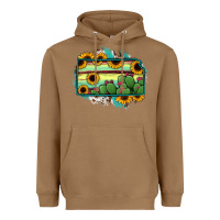 Toasted Coconut Kansas map sunflower catus serape Heavyweight Hoodie - RanaPortraitStore