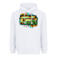 White Kansas map sunflower catus serape Heavyweight Hoodie - RanaPortraitStore