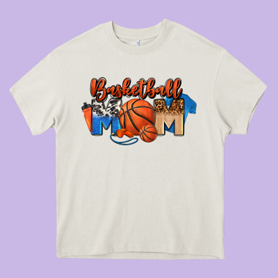 Basketball Mom Heavy Core Tee Designed By Fadigitalartstudio