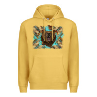 Antique Gold bear native American background Premium Hoodie - BarkalooDesign