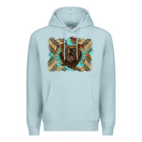 Blue Mist bear native American background Premium Hoodie - BarkalooDesign