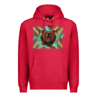Cardinal bear native American background Premium Hoodie - BarkalooDesign