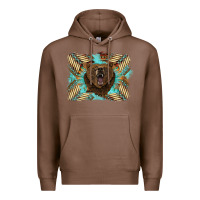 Chestnut bear native American background Premium Hoodie - BarkalooDesign