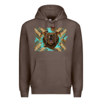 Coffee bear native American background Premium Hoodie - BarkalooDesign
