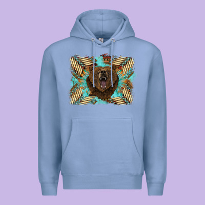 Bear Native American Background Premium Hoodie Designed By Barkaloodesign