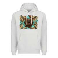 Dove Grey bear native American background Premium Hoodie - BarkalooDesign