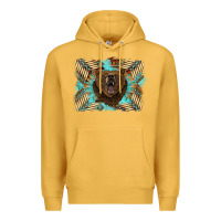 Mustard bear native American background Premium Hoodie - BarkalooDesign