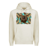 Oatmeal Heather bear native American background Premium Hoodie - BarkalooDesign