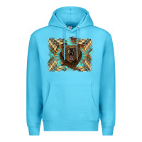 Ocean Blue bear native American background Premium Hoodie - BarkalooDesign