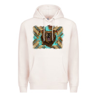 Pale Pink bear native American background Premium Hoodie - BarkalooDesign