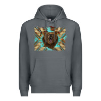 Rock bear native American background Premium Hoodie - BarkalooDesign