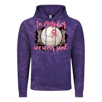 Cloud Purple in october we wear pink volleyball Vintage Hoodie - BarkalooDesign