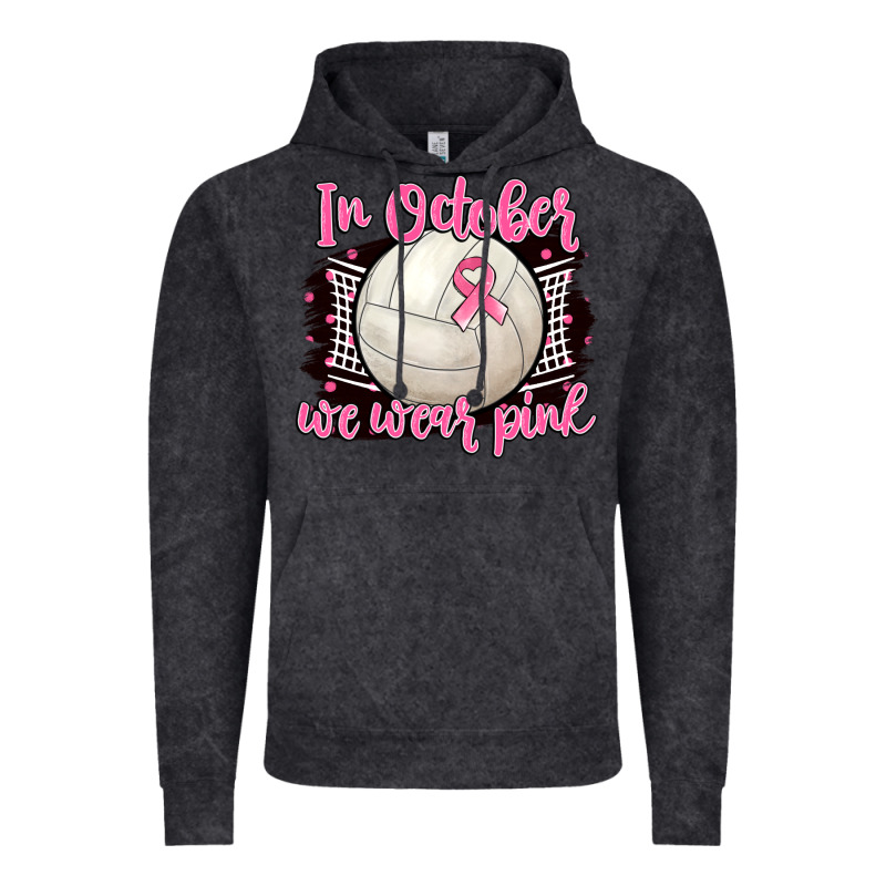 In October We Wear Pink Volleyball Vintage Hoodie by BarkalooDesign | Teevron