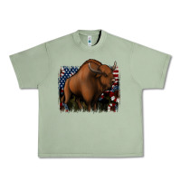 Oil Green American Bison Urban Heavy Tee - Jasminsmagicworld