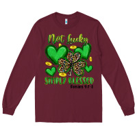 Burgundy not lucky simply blessed Long Sleeve Tee - Artiststas