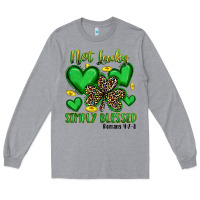Heather Grey not lucky simply blessed Long Sleeve Tee - Artiststas