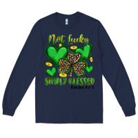Navy not lucky simply blessed Long Sleeve Tee - Artiststas