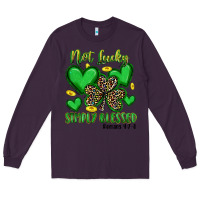 Plum not lucky simply blessed Long Sleeve Tee - Artiststas