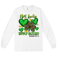 White not lucky simply blessed Long Sleeve Tee - Artiststas