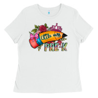 White little miss prek Ladies Tee - CowhideDigitalArt