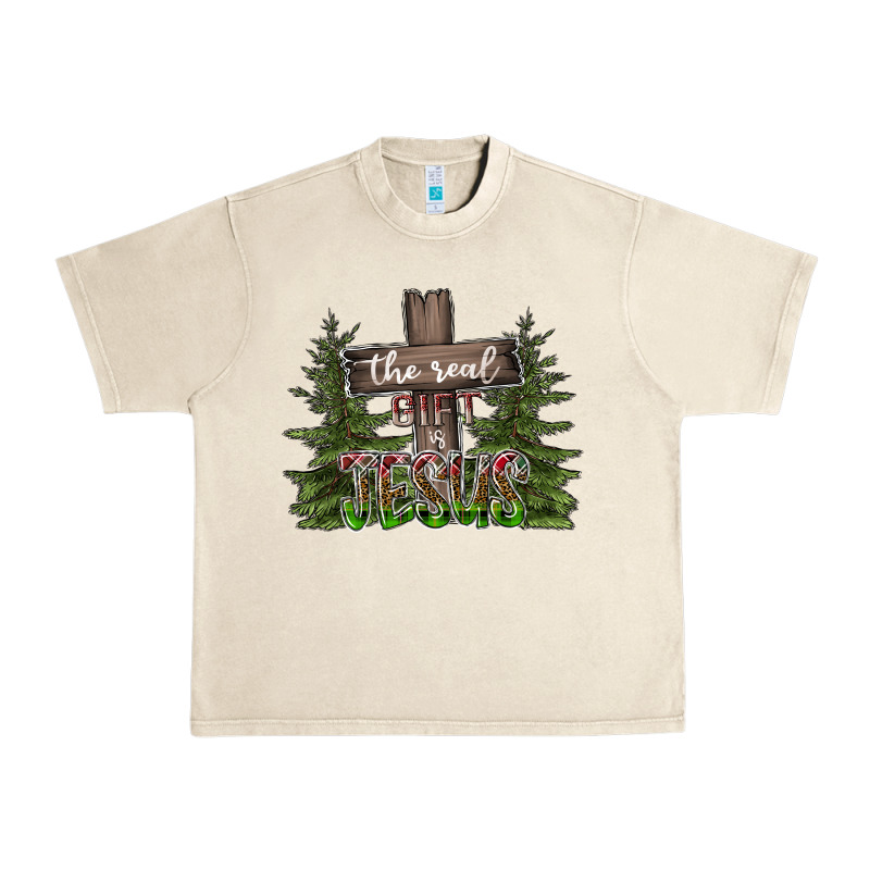 The Real Gift Is Jesus Urban Heavy Tee by CowhideDigitalArt | Teevron