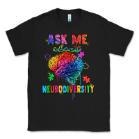 Black Ask me about neurodiversity Classic Tee - FaDigitalArtStudio