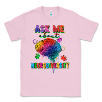 Bubblegum Pink Ask me about neurodiversity Classic Tee - FaDigitalArtStudio