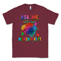 Burgundy Ask me about neurodiversity Classic Tee - FaDigitalArtStudio