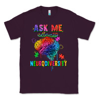 Plum Ask me about neurodiversity Classic Tee - FaDigitalArtStudio