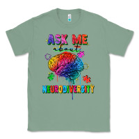Sage Ask me about neurodiversity Classic Tee - FaDigitalArtStudio