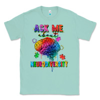Seafoam Ask me about neurodiversity Classic Tee - FaDigitalArtStudio