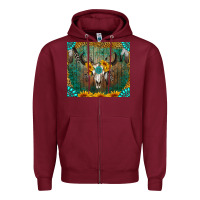 Burgundy boho bullskull Zipper Hoodie - RanaPortraitStore