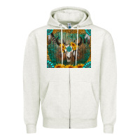 Oatmeal Heather boho bullskull Zipper Hoodie - RanaPortraitStore