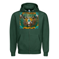 Sports Green boho bullskull Zipper Hoodie - RanaPortraitStore