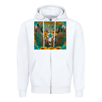 White boho bullskull Zipper Hoodie - RanaPortraitStore