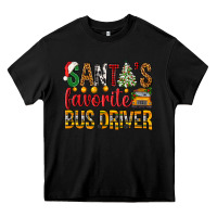 Black Santa's Favorite Bus Driver Heavy Core Tee - BundleAndBundleShop