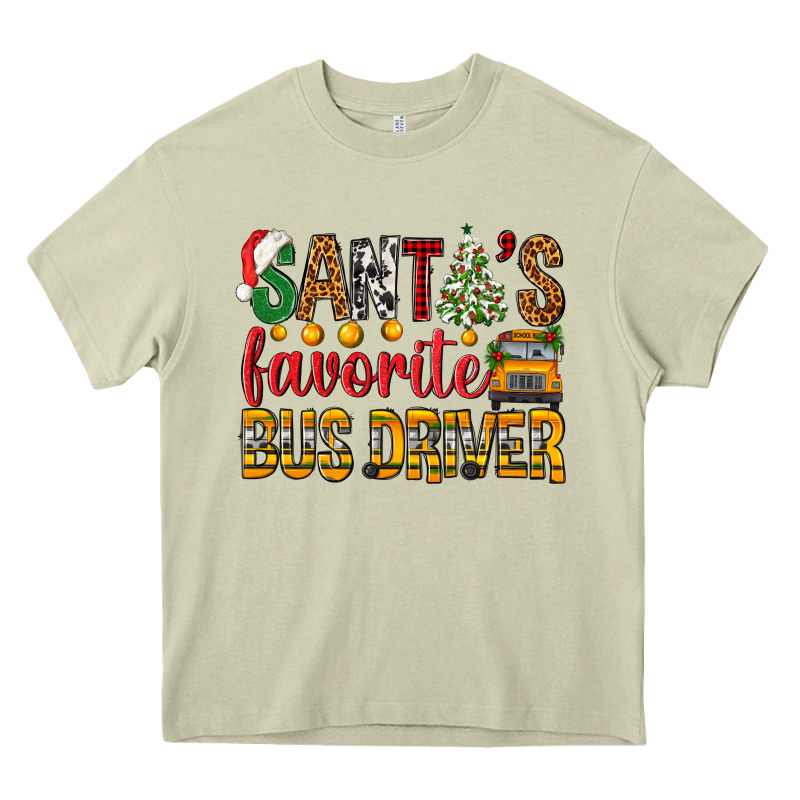 Santa's Favorite Bus Driver Heavy Core Tee by BundleAndBundleShop | Teevron