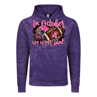 In October We Wear Pink With Football Vintage Hoodie | Teevron