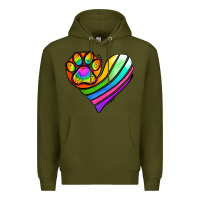 Army Green Pride Heart Premium Hoodie - Jasminsmagicworld