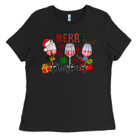 Black Merry Christmas Ladies Tee - CowhideDigitalArt